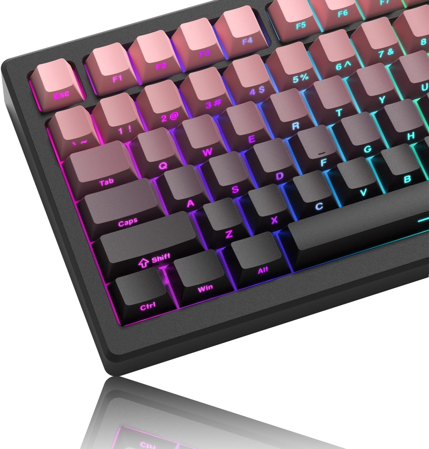 Costom Keyboard & Mouse Accessories PBT Pink Cherry Profile 136 keys ...
