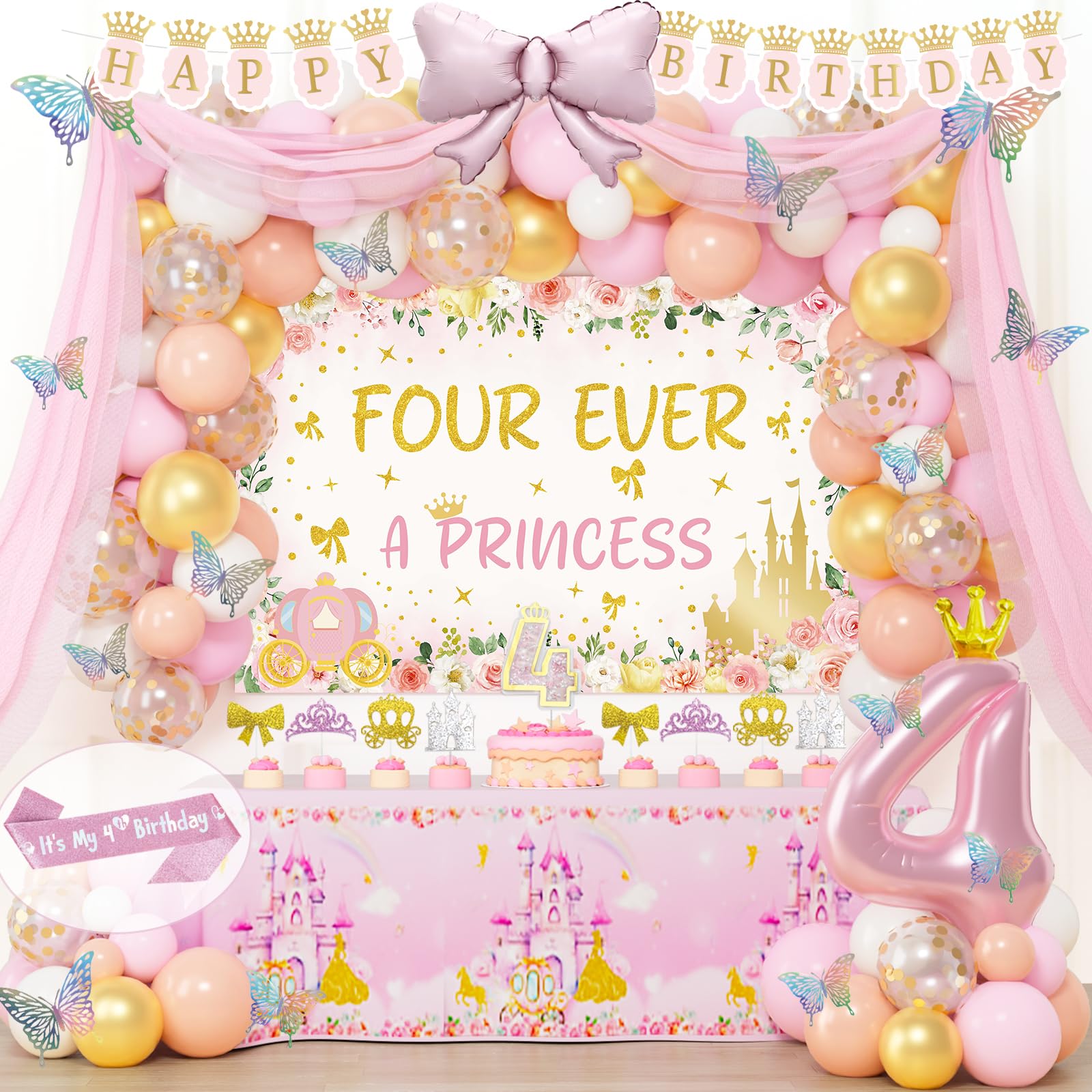 Costova Four Ever a Princess Birthday Decorations, Princess Birthday ...