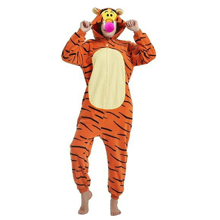 Adult Onesie Tiger Sleepwear Animal Cartoon Costume and Teens Pajamas Unisex Christmas Halloween Cosplay
