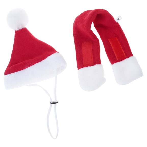 Costume Addition Rose Fleece Hat Scarf For Small Modifiable Pet Holiday Scarf Hat Set Soft Substance Canines Leverets