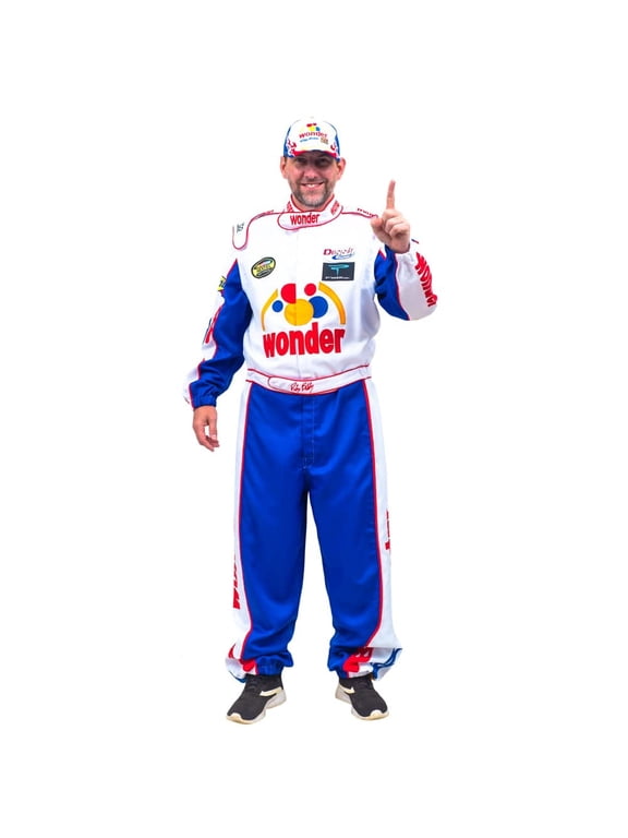 Adult Unisex Ricky Bobby Driver Deluxe Jumpsuit Hat Halloween Cosplay Costume