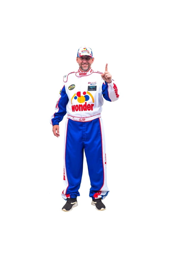 Adult Unisex Ricky Bobby Driver Deluxe Jumpsuit Hat Halloween Cosplay Costume