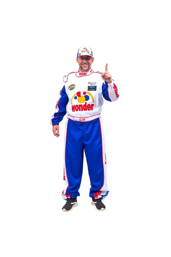 Adult Unisex Ricky Bobby Driver Deluxe Jumpsuit Hat Halloween Cosplay Costume