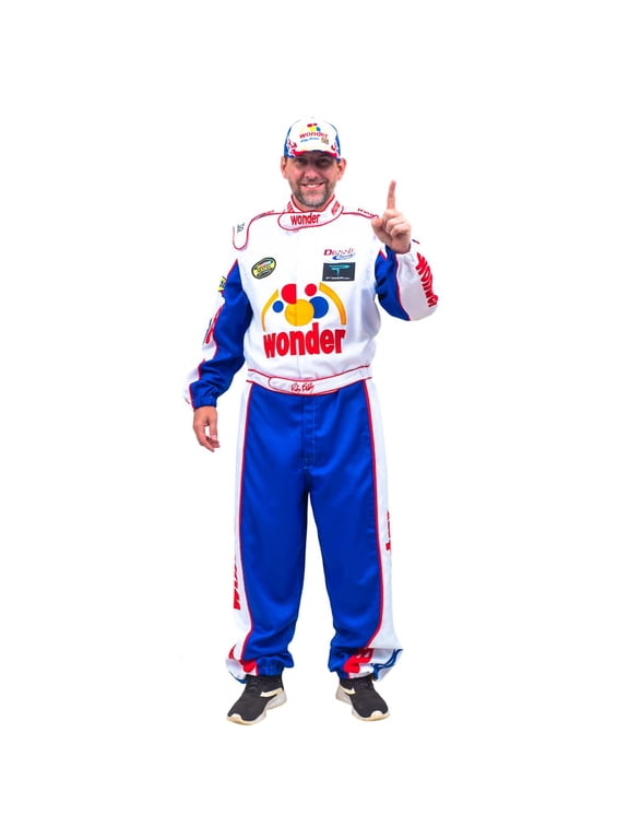 Adult Unisex Ricky Bobby Driver Deluxe Jumpsuit Hat Halloween Cosplay Costume