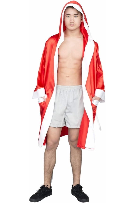 Boxing Robe Costume with Hood for Adults, Unisex Standard Fit