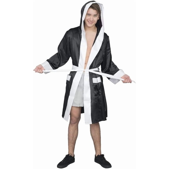 Costume Agent Boxing Robe Fancy-Dress Costume with Hood for Adults, Standard Fit