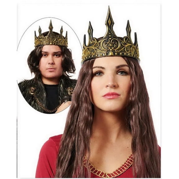 Costume Agent FCO-28138-14-C Ancient Pewter Crown Unisex Costume Accessory
