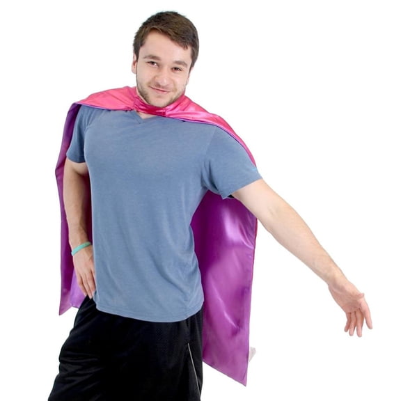Costume Agent Superhero 39" Purple Pink Halloween Costume Capes and Cloaks, with Reversible for Adult