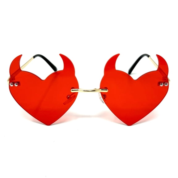 Costume Cosplay Masquerade Halloween Disco Party Red Devil Heart Sunglasses
