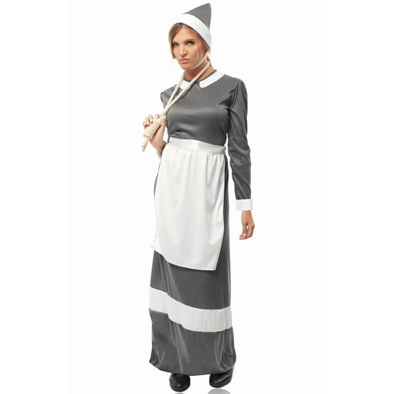 Costume Culture Colonial Witch Fancy-Dress Costume with Gray Dress for Women, Adult Size L