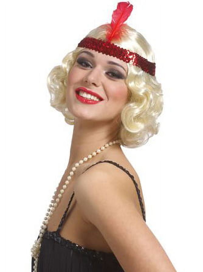 Costume Culture Womens Curly Flapper Wig with Sequin Headband