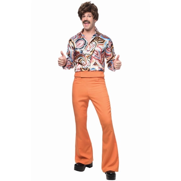 Costume Culture by Franco 49798-XL 70s Disco Dude Mens Rust Halloween Costume, Extra Large