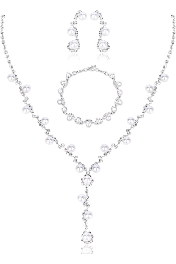 Costume Jewelry Sets for Women Prom Jewelry Sets for Brides Rhinestone Necklace for Women Homecoming Wedding[k482]
