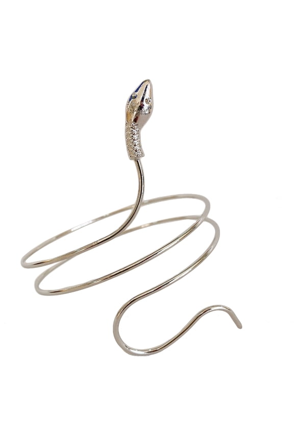 Costume Metal Snake Armband Punk Metal Coiled Snake Spiral Upper Arm Cuff Flexible Medusa Bracelet Hollween