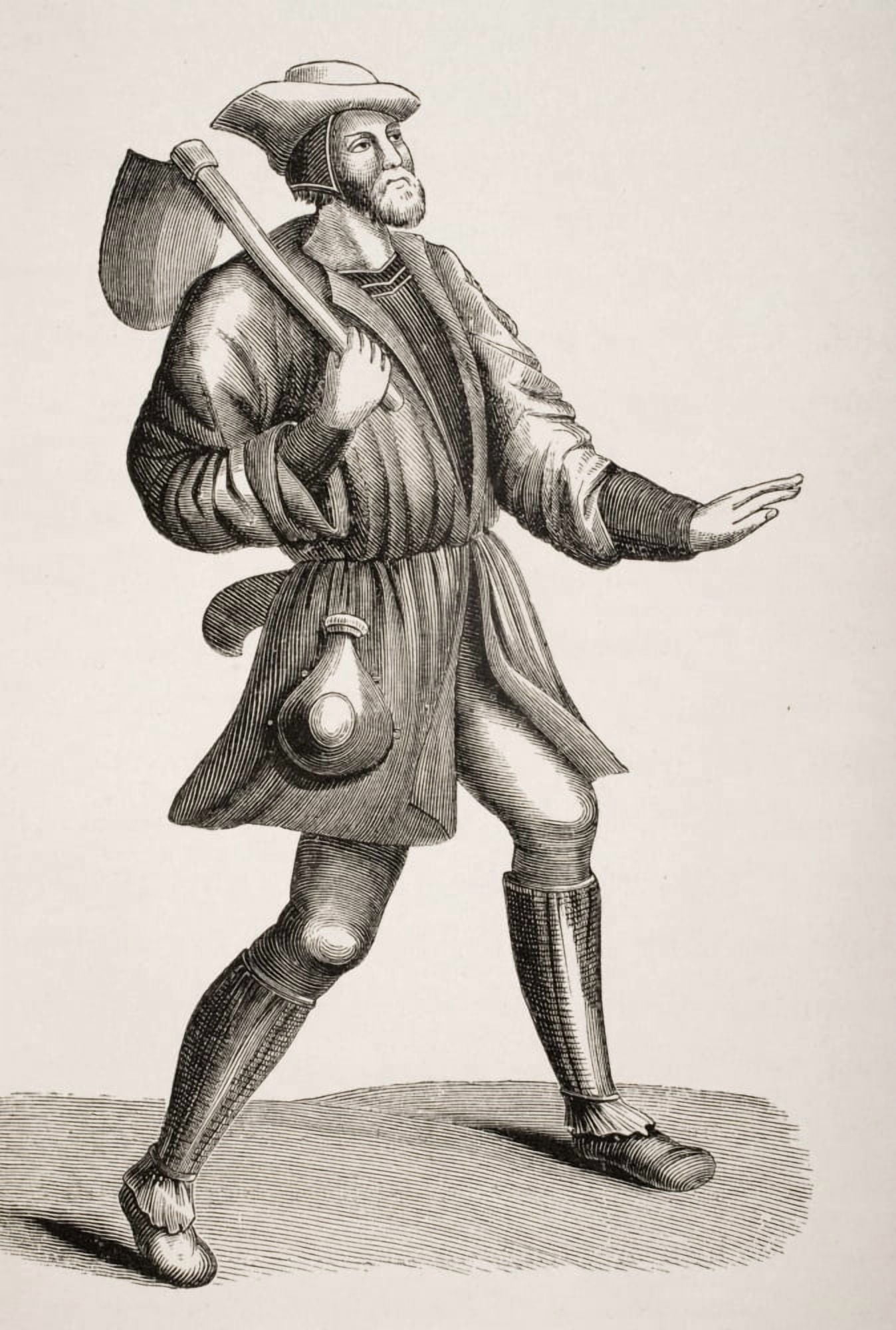 Costume Of A Peasant From A 15Th Century Miniature Canvas Art - Ken Welsh Design Pics (22 x 34)
