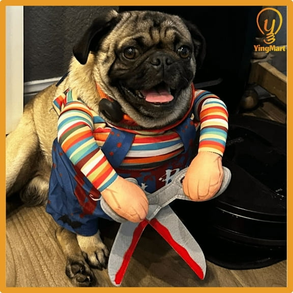 Costume Pet Dog Cat Scissor Hands Standing Funny Cute Scary Halloween YingMart Cosplay (ScissorMan, S)