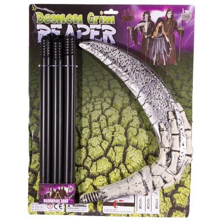 Costume Prop - 46 Inch Long Plastic Realistic Looking Reaper Scythe