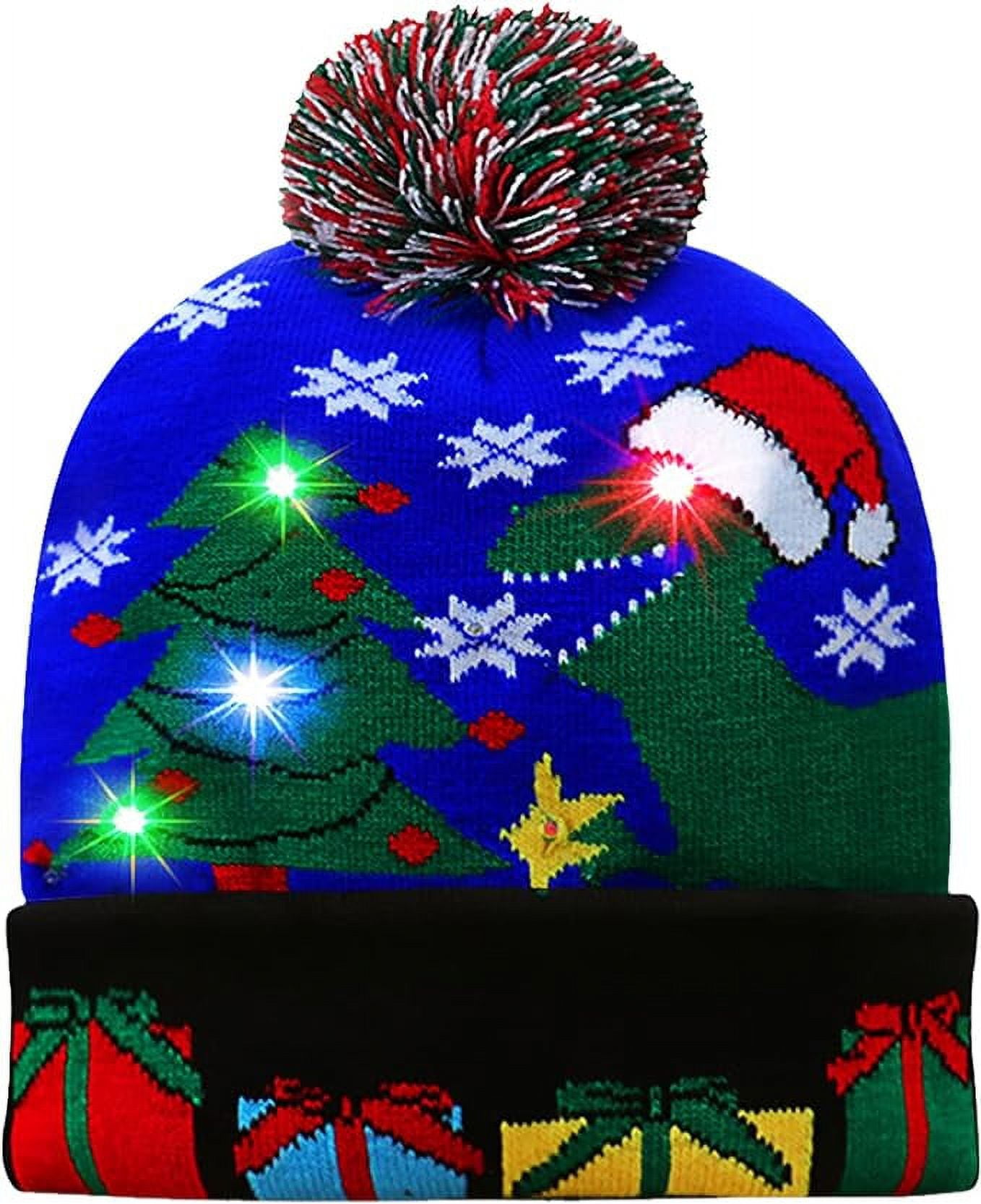 Unisex LED Christmas Sweater Hat Knit Beanie Party Light-up Novelty My Costume Wigs Unisex LED Light-up Christmas Novelty  main image 3
