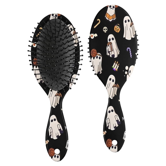 Costumed Ghost Halloween Pattern Hair Brush,Girls Detangling Hair Brush,Glide Through Tangles with Ease for Wet & Dry Hair,8.8"X2.8"
