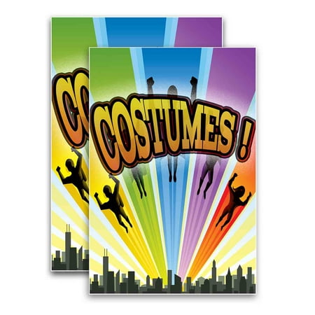 Costumes (24" X 36") Vinyl Decal Only (Pack of 2) |Sign|Sticker|Poster