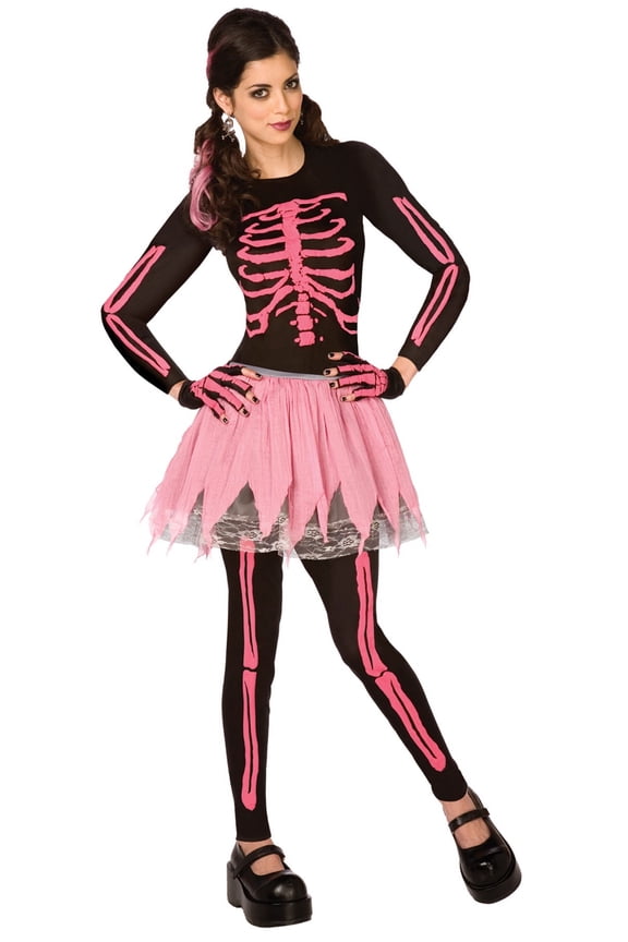 Costumes For All Occasions LF5433XS Pink Punk Skeleton Adult Xsm