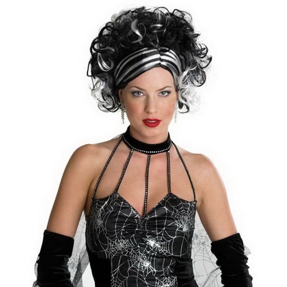 Morris Costumes MR-177282 Wicked Widow Wig Black/White