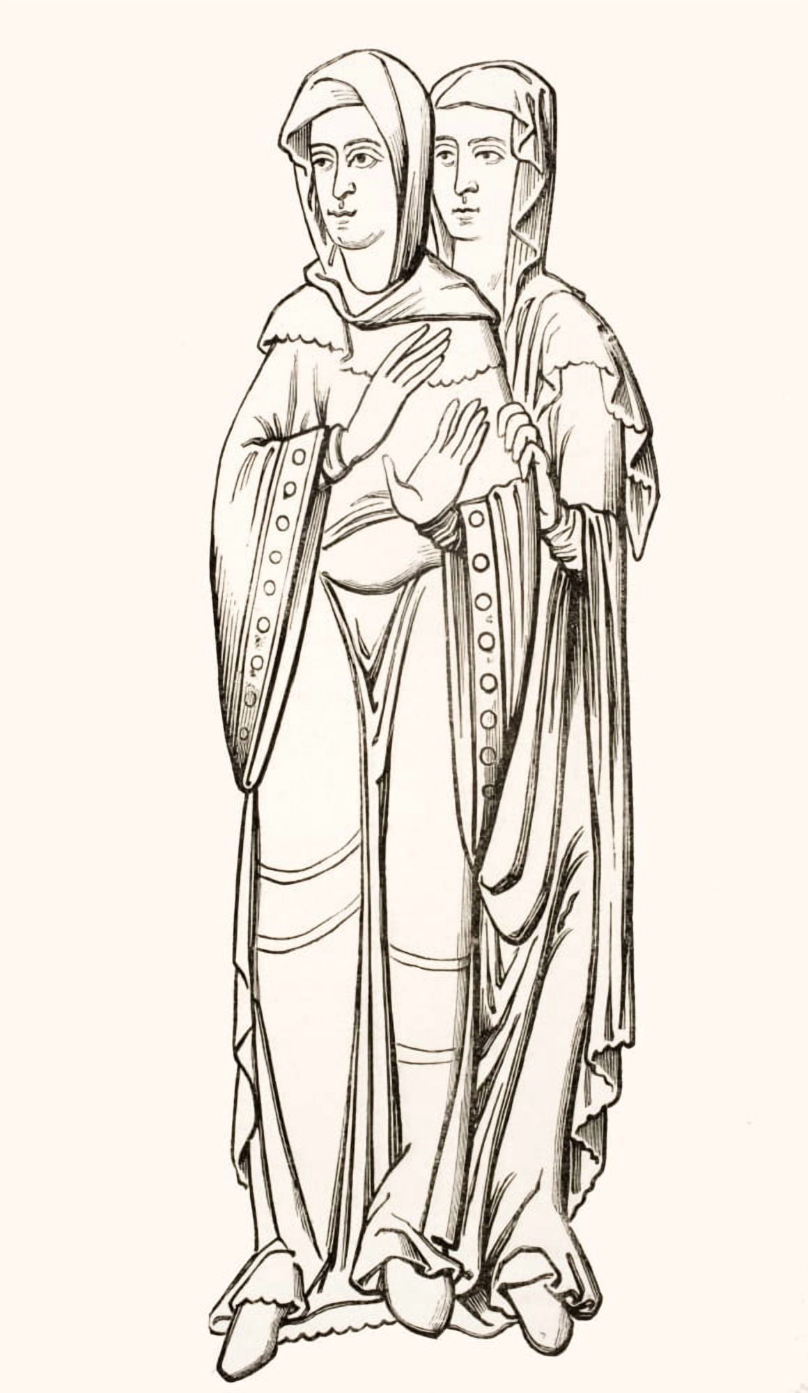 Costumes Of Frankish Women Courtiers From The Sixth To The Tenth Centuries Canvas Art - Ken Welsh  Design Pics (22 x 38)