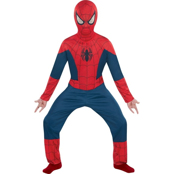 Costumes USA Classic Spider-Man Costume for Boys, Includes a Jumpsuit and a Breathable Hooded Mask