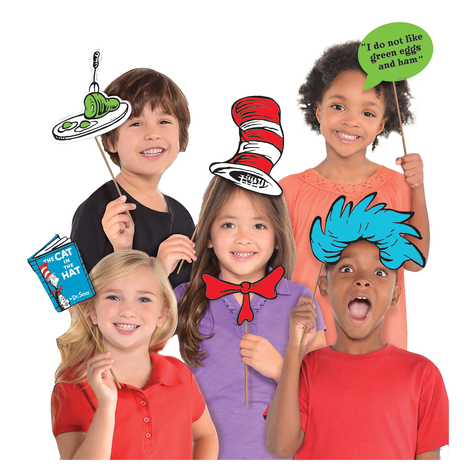Costumes USA Dr. Seuss Photo Booth Props, Birthday Party Supplies, 13 ...