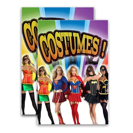 Costumes With Characters (24" X 36") Vinyl Decal Only (Pack of 2) |Sign|Sticker|Poster