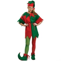 Women's Red And Green Small Elf Tights Costume Accessory