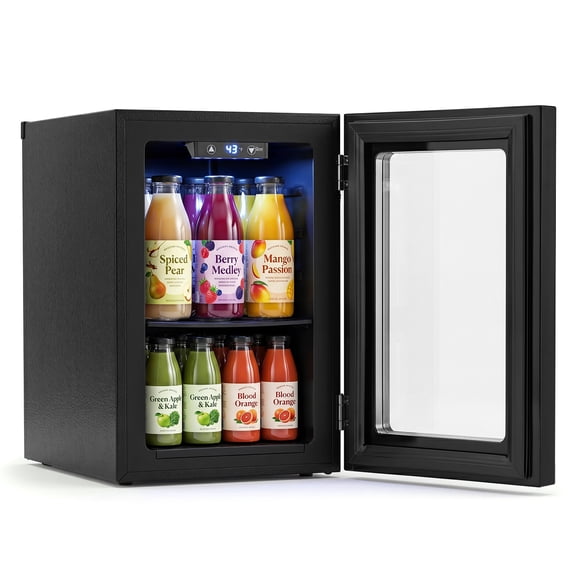 Costway 0.6 Cu.Ft Beverage Refrigerator, 24 Cans Countertop Mini Fridge with Touch Panel