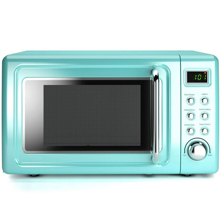 0.9Cu.ft. Retro Countertop Concise Microwave Oven 900W 8 Cooking Sets Green