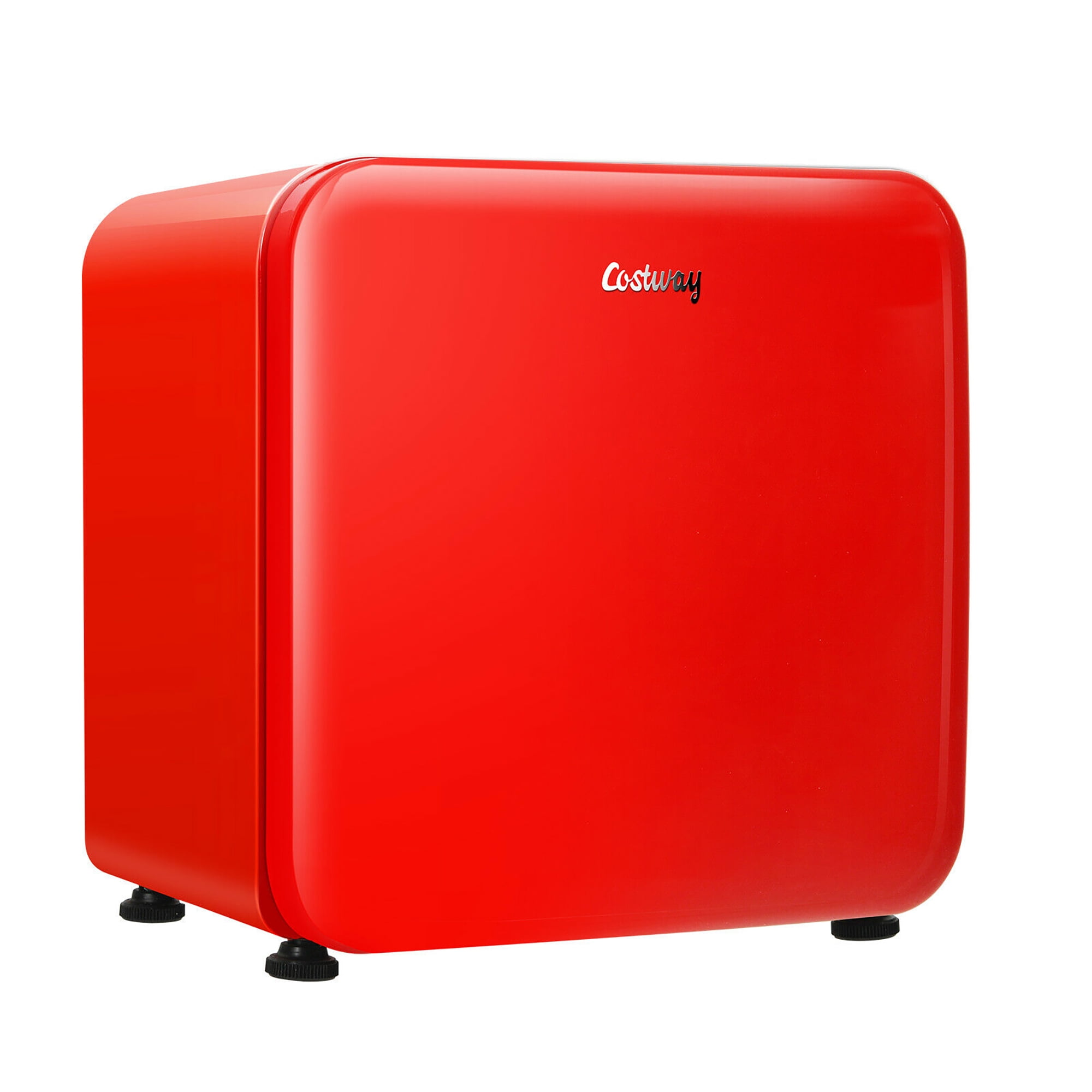 Costway 1.6 Cubic Feet Compact Refrigerator Reversible Door Mini Fridge Red  