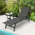 thumbnail image 1 of Costway 1 PC Outdoor Rattan Chaise Lounge with Armrests & 5-Position Backrest for Backyard, 1 of 9