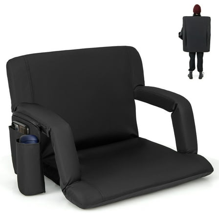 Costway 1 PC Stadium Seat for Bleachers with Back Support 6 Adjustable Positions