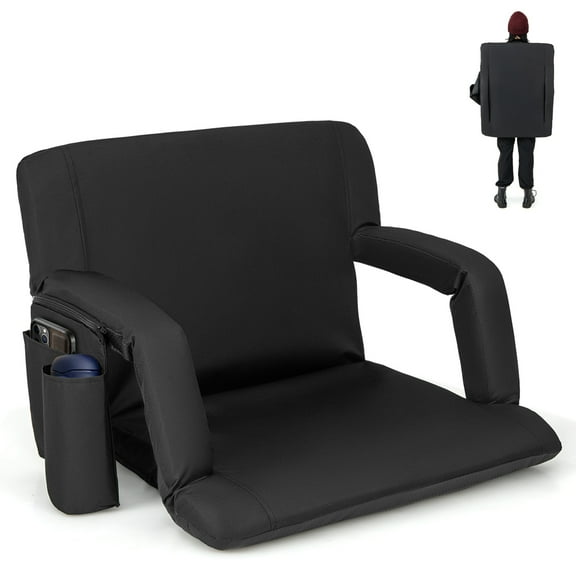 Costway 1 PC Stadium Seat for Bleachers with Back Support 6 Adjustable Positions