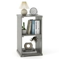 thumbnail image 1 of Costway 1 PCS 2-Cube Storage Shelf Slatted Paulownia Wood Cubic Organizer with Open Back Gray, 1 of 8