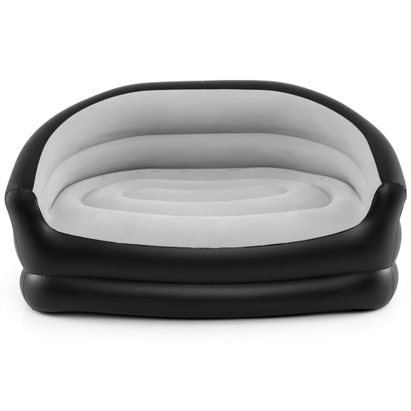 Costway 1 PCS 2-Seater Inflatable Couch with Flocked Surface & Repair Patches for Pop Up, Camping