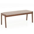 thumbnail image 1 of Costway 1 PCS 45" Farmhouse Backless Bench with Rubber Wood Legs & Fabric Padded Seat, 1 of 9