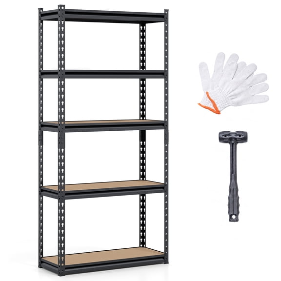 Costway 1 PCS 60” H x 30” W x 12” D 5-Tier Garage Shelving Unit 2200 LBS Metal Storage Shelves
