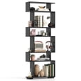 thumbnail image 1 of Costway 1 PCS Bookcase 6-Tier Bookshelf with Anti-Tipping Kit Freestanding Display Shelf Black, 1 of 9