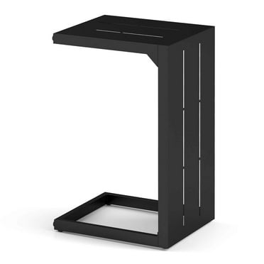 Costway 1 PCS C-Shaped End Table with Adjustable Foot Pads 2-In-1 Sofa Side Table for Small Space