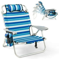Costway 1 PCS Folding Beach Chair for Adults Lightweight Aluminum Lounge Chair for Picnic