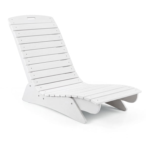 Costway 1 PCS HDPE In-Pool Lounge Chair for 5.5"-8.5" Water Depth, Anti-Float for Poolside White