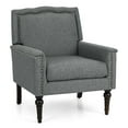 thumbnail image 1 of Costway 1 PCS Mid-century Modern Armchair with Thick Cushion & Rubber Wood Legs for Living Room Grey, 1 of 11