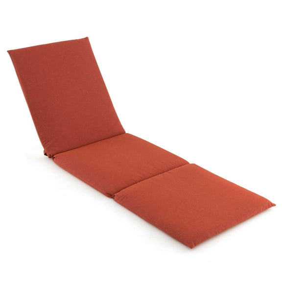 Costway 1 PCS Outdoor Chaise Lounge Cushion with Hook & Loop Fastener Fixing Straps Patio Orange