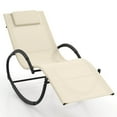 thumbnail image 1 of Costway 1 PCS Outdoor Rocking Lounge Chair with Removable Headrest Breathable Backrest & Seat Beige, 1 of 10