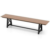 Costway 1 PCS Patio 72 " Extra Long Bench Outdoor Long Chair for 4 Weatherproof HDPE Seat Brown