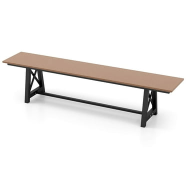 Costway 1 PCS Patio 72 " Extra Long Bench Outdoor Long Chair for 4 Weatherproof HDPE Seat Brown